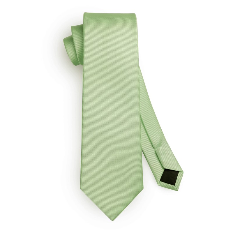 HISDERN Men's Wedding Ties and Pocket Square Tie Clip Set