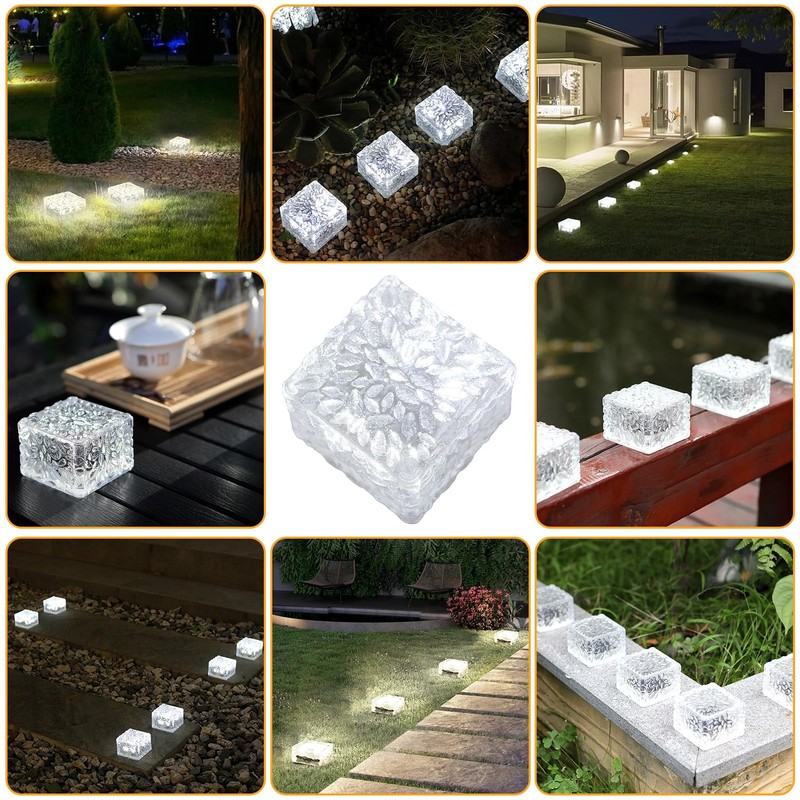 JKIMK Solar Brick Lights - Outdoor Waterproof Patio & Garden