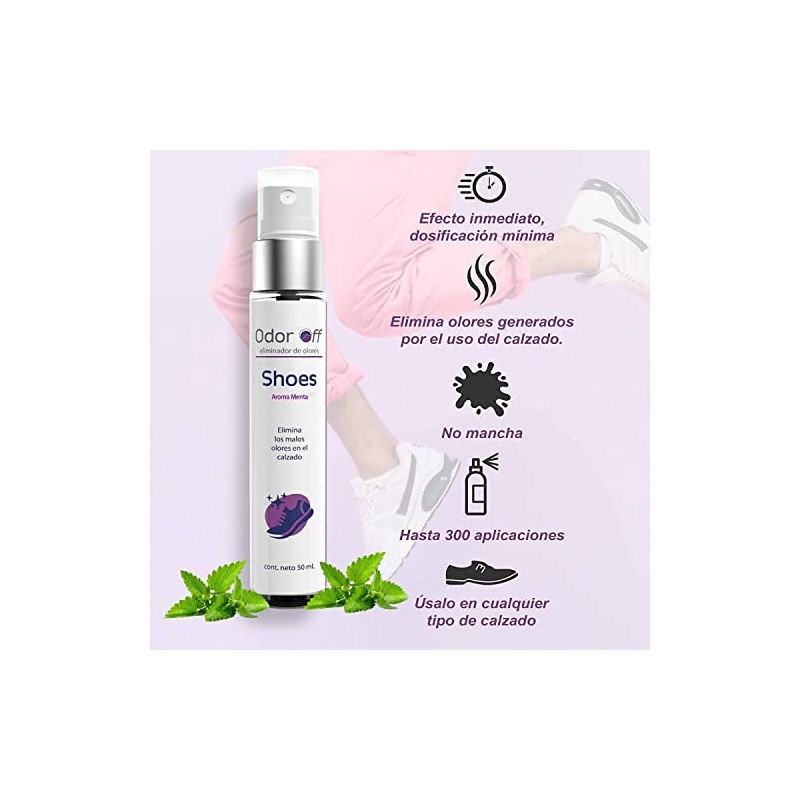 Odor Off Shoes Menta Eliminadores Olores Zapatos Control Olor Aroma