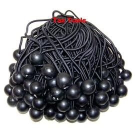100pcs 6" Black Ball Bungee Bungie Cord Heavy Duty Canopy Tarp Tie Downs Straps