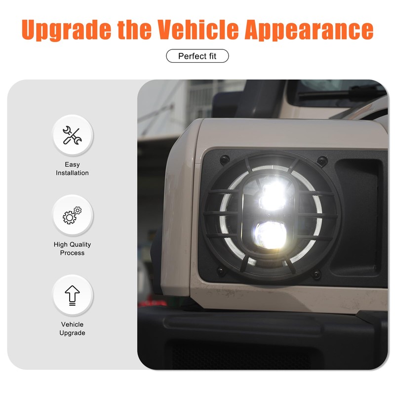 Tumukiw 2PCS Car Headlight Cover Compatible with INEOS Grenadier 2020-2025,