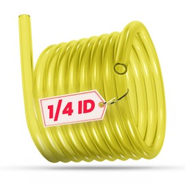 10 Feet Long Fuel Line Hose Tube 1/4" ID x 3/8" OD Replacement Gas Hose Line for Small Engines, Chainsaws, Blowers, String Trimmers Lawn Mowers Power Tools and Generators (10ft Yellow)