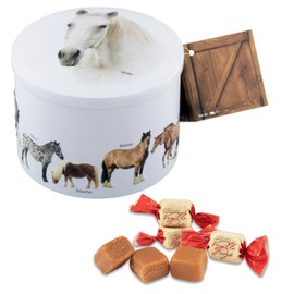 Gardiners of Scotland Handmade Fudge 200g Round Tin, Horses Vanilla Fudge