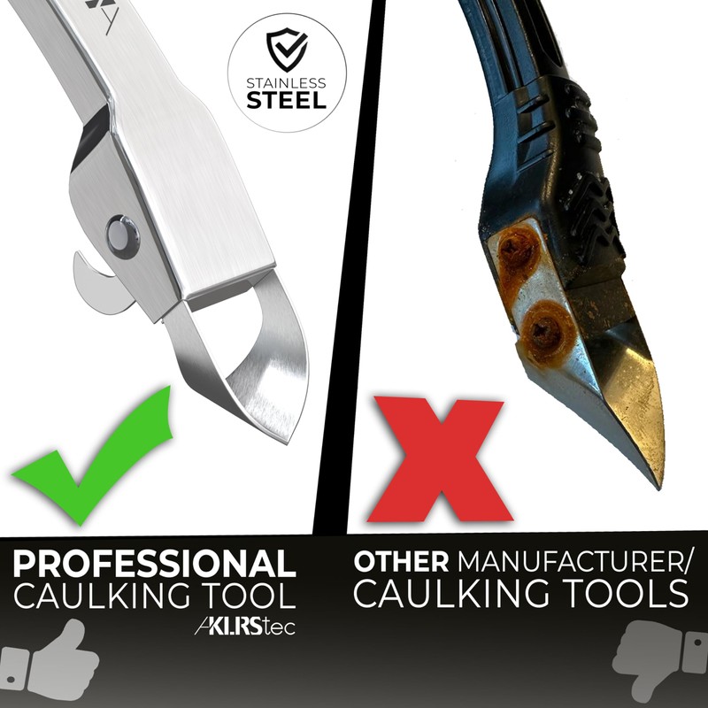 KLRStec Professional Caulking Tool [100% Stainless Steel] 4 in 1