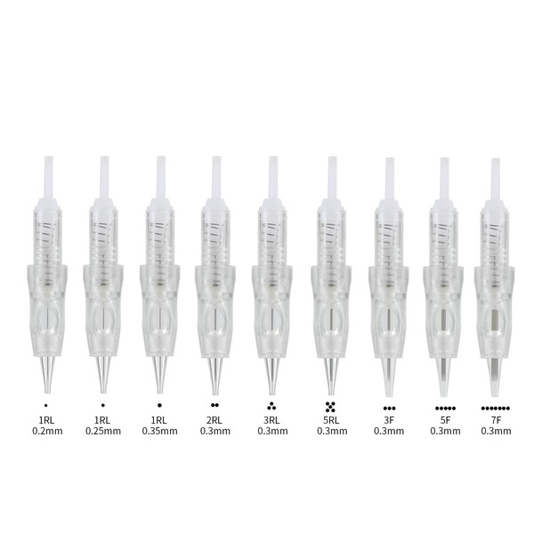 10PCS Intelli Needle Cartridge - Compatible with Intelli, i2, Lady, Arrow, & Meraki Tattoo Brows Machine By Mellie Microblading (Needle Cartridge, 3RL)