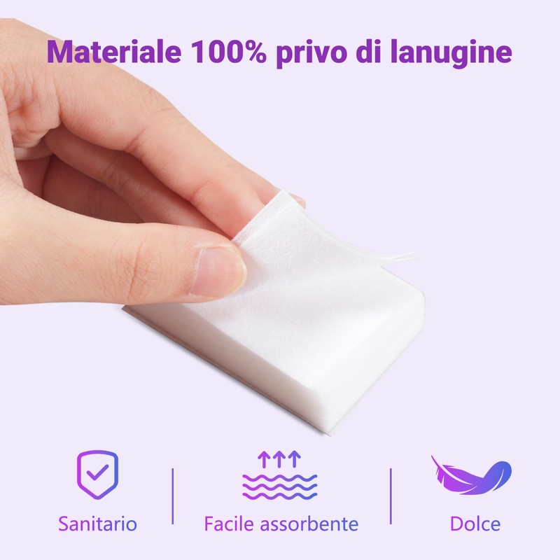 630 Pezzi Pad Unghie per Sgrassare, Dischetti Cotone Senza Pelucchi