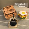 Funny Sandwich Coasters for Drinks – Set of 8 Wooden