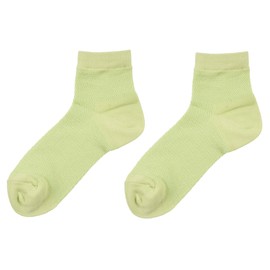 Fukusuke 3160Q06N Women's Solid Color Short Length Socks, 2 Pairs Set, Total Mesh, Deodorizing Thread, Fukusuke, green (light green), 23.0-25.0 cm