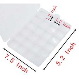 YIKANGHENG 25 Grids 7.5 Inch x 5.2 Inch Fixed Clear Plastic Jewelry Organizer Storage Box Jewelry Earring Tool Containers (1)