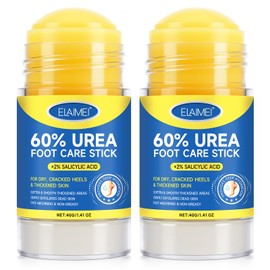 60% Urea Cream with 2% Salicylic Acid, Urea Foot Cream Stick for Cracked Heels, Calluses and Rough Skin, Portable Foot Balm Stick No-Mess Applicator,40 g X 2 Pack