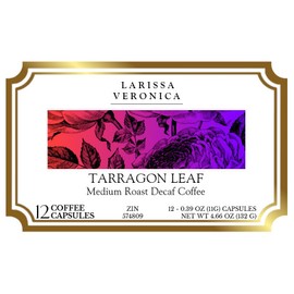 Tarragon Leaf Medium Roast Decaf Coffee (Single Serve K-Cup Pods) (Gourmet, Naturally Flavored, Whole Coffee Beans) (12 pods, ZIN: 574809) - 3 Pack