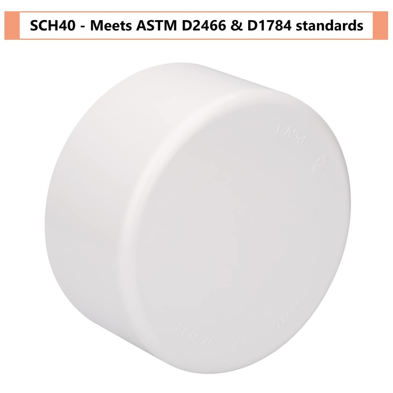 6" PVC Pipe End Cap Fitting Schedule 40 Furniture Grade