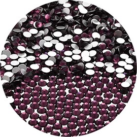 NCB 3000pcs Flatback Round Glass Nail Art Rhinestones Crystal for DIY Making Accessories Shoes, Clothes, Face Art, Bags, Manicure (Amethyst, SS4 3000pcs)