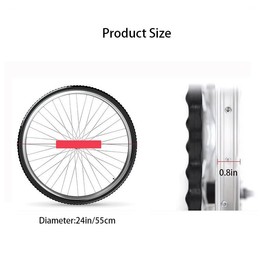 DUMMKZMC Wheelchair Rear Wheel Replacement Tire, Manual Flat-Free Polyurethane Wheelchair Tire 24“(1 Pair)