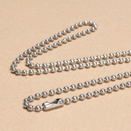 BetterJonny Ball Chain, Key Chain, Ball Chain with Connector, Silver, Total Length: Approx. 2.4 ft (6 m), Key Chain, Parts, Stainless Steel, Ball Diameter 0.09 inches (2.4 mm), Word Book Making, Wallet, Handmade