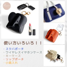 nervousrhinos Mini Pouch, Carabiner, Cute, Coin Purse, Round Earphones, Case, Stylish, Small Items, Lip Case, orange