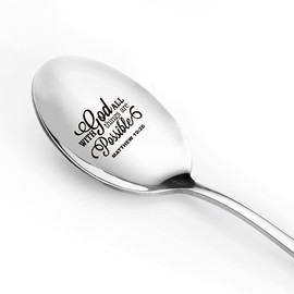 Aakihi with God all Things are Possible Engraved Stainless Steel for Women Men - Cute Christian Gift for Him Her Friends Coffee Tea Lover - Religious Gifts for Birthday/Valentine/Christmas