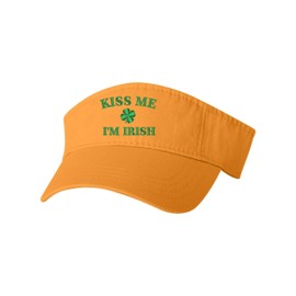One Size Gold Visor Kiss Me I'm Irish Embroidered Visor Dad Hat