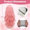 24 In Long Light Pink Wavy Wig for Women