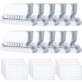 Jovitec 120 Sets Hanging Folder Tabs and Inserts Clear Plastic for Quick Identification of Hanging Files, Easy to Read, Hanging File Inserts (2 Inch, White Angle)