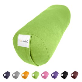 Sol Living Yoga Bolster Pillow for Restorative Yoga Meditation Bolster 100% Cotton Cylindrical Meditation Cushion Firm Yoga Cushion Bolster Washable Cover Body Pillow for Balance Support Asana Poses