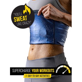 Sweat Spark - Recortadora de cintura para mujer (XS-10XL) - Da forma a tu espalda y abdomen, úsalo durante el entrenamiento, Negro -, 7X-Large