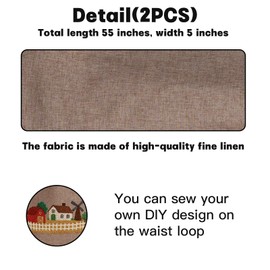 NUVCELKA 2 Pieces Natural Linen Wreath Sash for Front Door, 55"x5.1" Beige Blank Ribbon DIY Embroidery Monogram Christmas Holiday Farmhouse Home Wall Decorations