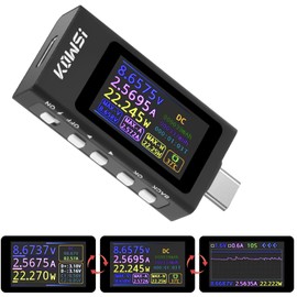 USB C Tester Meter Multimeter DC 4-30V 0-12A, USB Digital Multimeter, Current Meter, Voltmeter Tester, Multifunctional Full Protocol Curve Measurement Wave Measurement