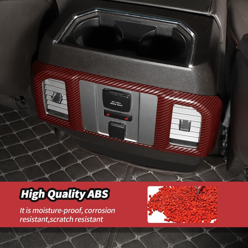 JeCar 16pcs Full Set Red Carbon Fiber Interior Trim Kit