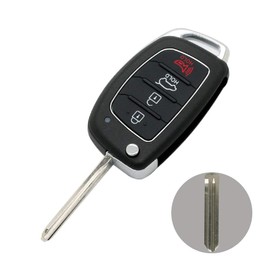 BROVACS Replacement Key Shell Compatible with HYUNDAI ix35 Santa Fe i30 4 Button Keyless Entry Remote Flip Key Case Fob PG183B