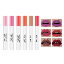 YARLADY 6PCS Matte liquid Lipstick Set, lipstick matte long lasting 24 hours,Waterproof Lip tint Makeup Gift Set