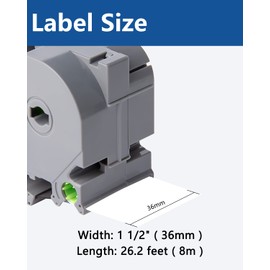 Msudoku Tze Tz Tape 36mm 1.42 Laminated Clear Compatible for Brother P Touch Clear Label Maker Tape TZe-261 TZe261 Label Tape for PT 530 550 3600 P900W, Black on Clear, 1 1/2 Inch x 26.2 Feet, 3-Pack