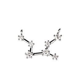 Silver Plated Constellation Pendant Crystal Zodiac Constellation Connector MignonandMignon Constellation Necklace - SZCP (Virgo)