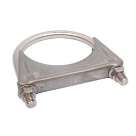 Universal Heavy Duty 3-1/2 Inch Stainless Exhaust Exhaust Clamp, 3.5” Exhaust U-Bolt Clamps Saddle Design with Reinforced Ribs