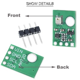 Youmile 4 pcs AHT20 I2C Temperature Humidity Sensor Module High-Precision Probe DC 2.0-5.5V AHT10 upgrade version mini size with Male and female Dupont cable,for Arduino