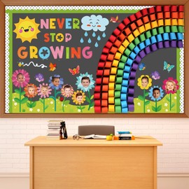 Summer Bulletin Board Classroom Decorations 3D Rainbow Butterfly Floral Bulletin Board Decor Summer DIY Photo Craft Cutouts for School Classroom Chalkboard Kindergarten Home Office Supplies