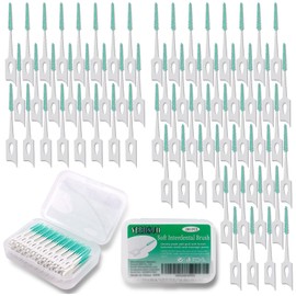 YEERSUO 200 PCS Soft Dental Floss Picks, Dental Picks with case, Toothpicks Brush Between Teeth, Tooth Flossing Brush Disposable for Cleaning, Toothbrush Clean Tool, Green Color
