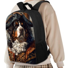 17 Inch Animal Print School Backpack And Lunch Box Set for Kids Funny Pirate Bernese Mountain Dog Backpack for Boys Girl Sturdy School Bag with Insulated Lunchbox Pencil Case Student Bookbag