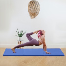 Gymnastics Mats 2'x6'x1.6" Tumbling Mats Portable Gymnastics Exercise Mat Thick Gymnastics Tumbling Mats 3 Fold Exercise Pad Lightweight Home Gymnastics Panel Mat With Carrying Handles