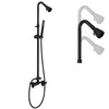 Cinwiny Matte Black Wall Mount Outdoor Shower Kit with Hand