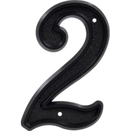 HIllman 844042 6-Inch Plastic House Number 2 , Black