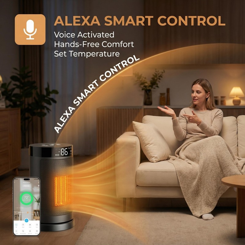 Space Heater, Electric Heaters for Indoor Use, Digital Display, 24H