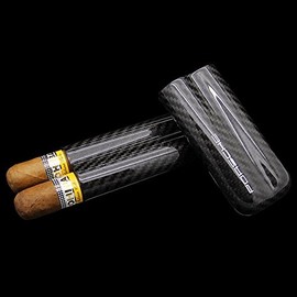 DESIGNER REAL CARBON FIBRE (2) CIGAR CIGAR CASE