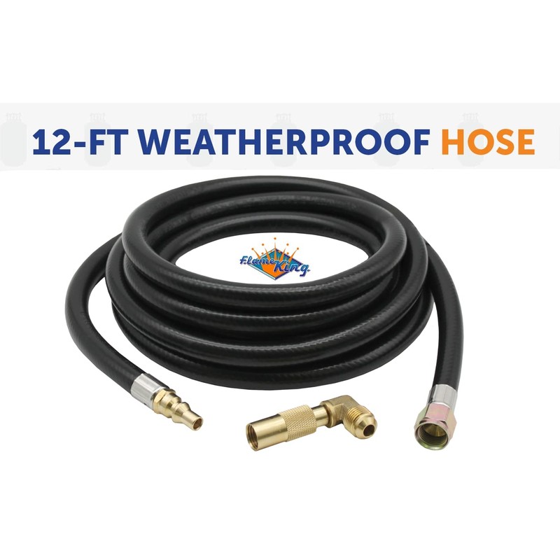 Flame King Propane 12ft RV Quick Connect Hose Adapter for