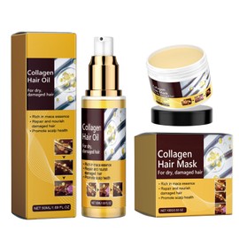 Keratin Hair Mask 50 ml and Refining 100 g for Very Dry Hair Hair Oil, Against Frizz and Drying Regenerates, Revitalises & Nourishes Dry, Damaged Hair & Scalp Conditioner (3)