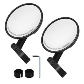 1 Pair Motorcycle Mirrors 360° Adjustable Handlebar Mirrors Compatible with Motorcycles, ATVs, Scooters and Mopeds