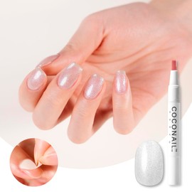 coconail HEMA Free Peel Off Gel Nail Self Nail Gel Nail Seal Peel Off Color Gel Nail Tip Anti-allergy Transparent Easy Beginner Self Kit Set Clear Base Shine Glitter Top Pen Brush Stick COCONAIL Coco