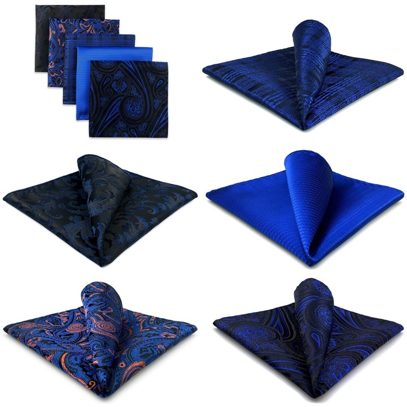 Shlax&Wing Pack of 5 Assorted Handkerchiefs for Men Square Size