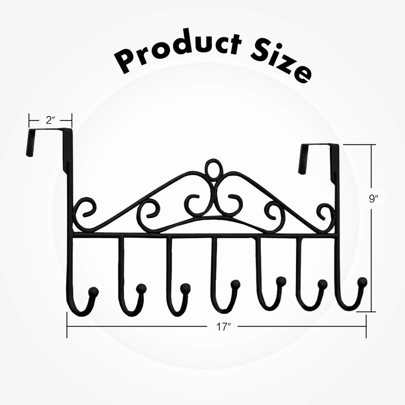 Youdepot Over The Door 7 Coat Rack - Decorative Metal
