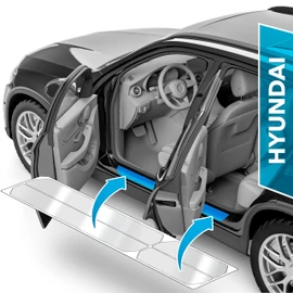 uProtect Car Door Sill Protectors for Hyundai Tucson 4 (IV) NX4 I 2020-2025 - Paint Protection Film for Car Kick Plates Panel Covers Clear Transparent